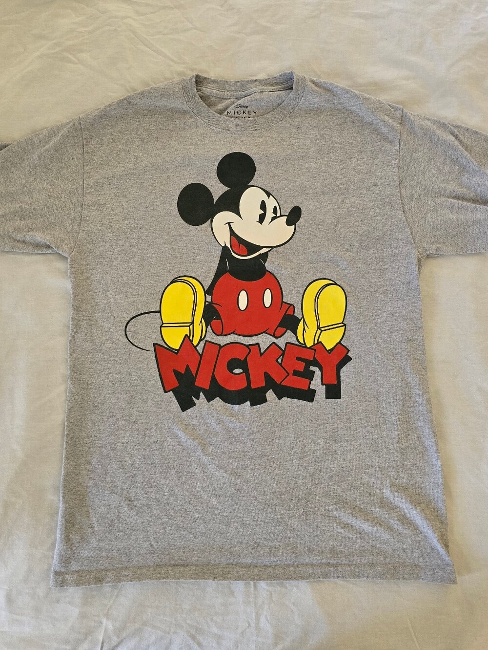 Mickey Mouse Gray Graphic Tee - Classic Disney Print